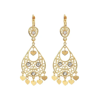 Sohi Women's Silver Regal Drop Earrings