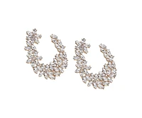 Sohi Women's Stone Cluster Stud Earrings