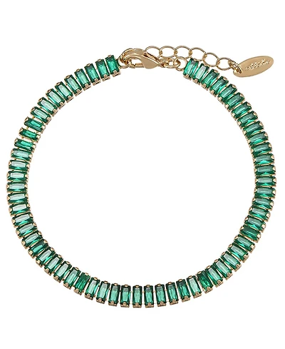 Ettika Rhinestone Baguette 18k Gold Plated Anklet