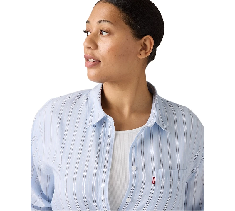 Levi's Women's Plus Darlene Chikee Stripe Chambray Shirt