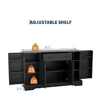 Gaomon Modern Wooden Sideboard Buffet Cabinet with Drawer, 4 Doors and Storage Shelves