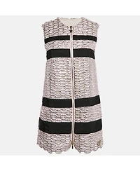 Pre-Owned Moncler Women's Metallic Pink Lace Lucy Gilet Mini Dress