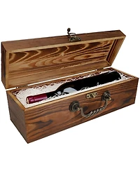 We Games Wooden Storage Box, Walnut Stained Burnt Wood Finish