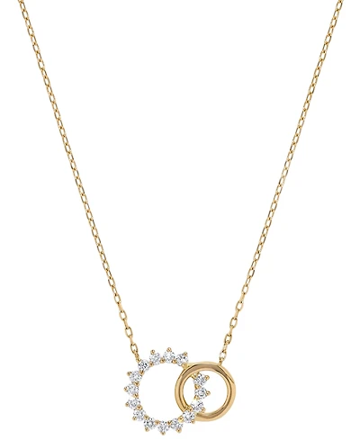 Macy's Double Circle Diamond Necklace (3/8 ct. t.w.) in 14k Yellow Gold