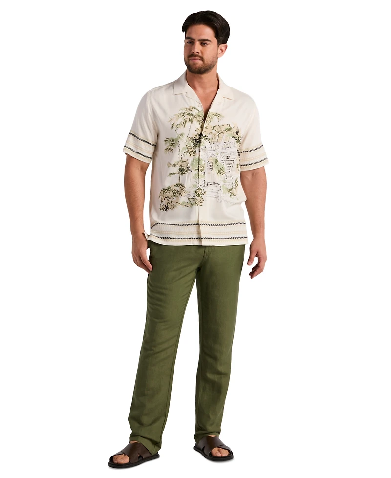 Cubavera Men's Scenic Border Printed Shirt