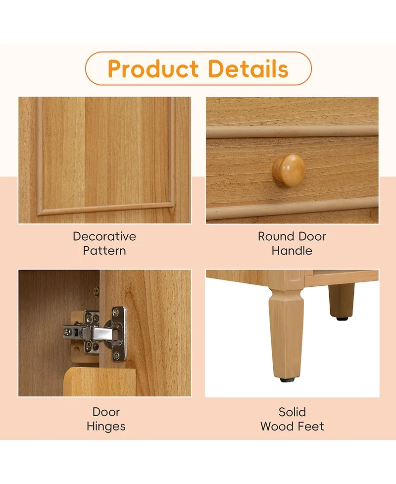 Casainc Solid Wood Vanity with Sink Adjustable Shelf Tilt-Out Drawer