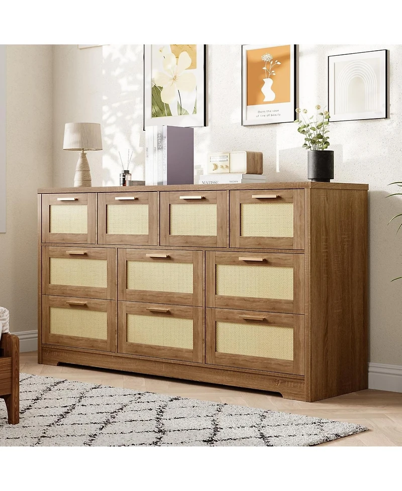 Gaomon 59" Farmhouse 10-Drawer Bedroom Dresser
