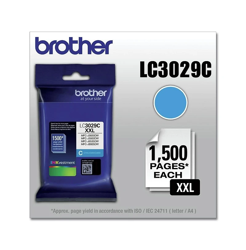 Brother LC3029C INKvestment 1,500 Page-Yield Super High-Yield Ink - Cyan