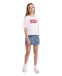 Levi's Girls 7-16 Leopard Denim Button Front Skirt