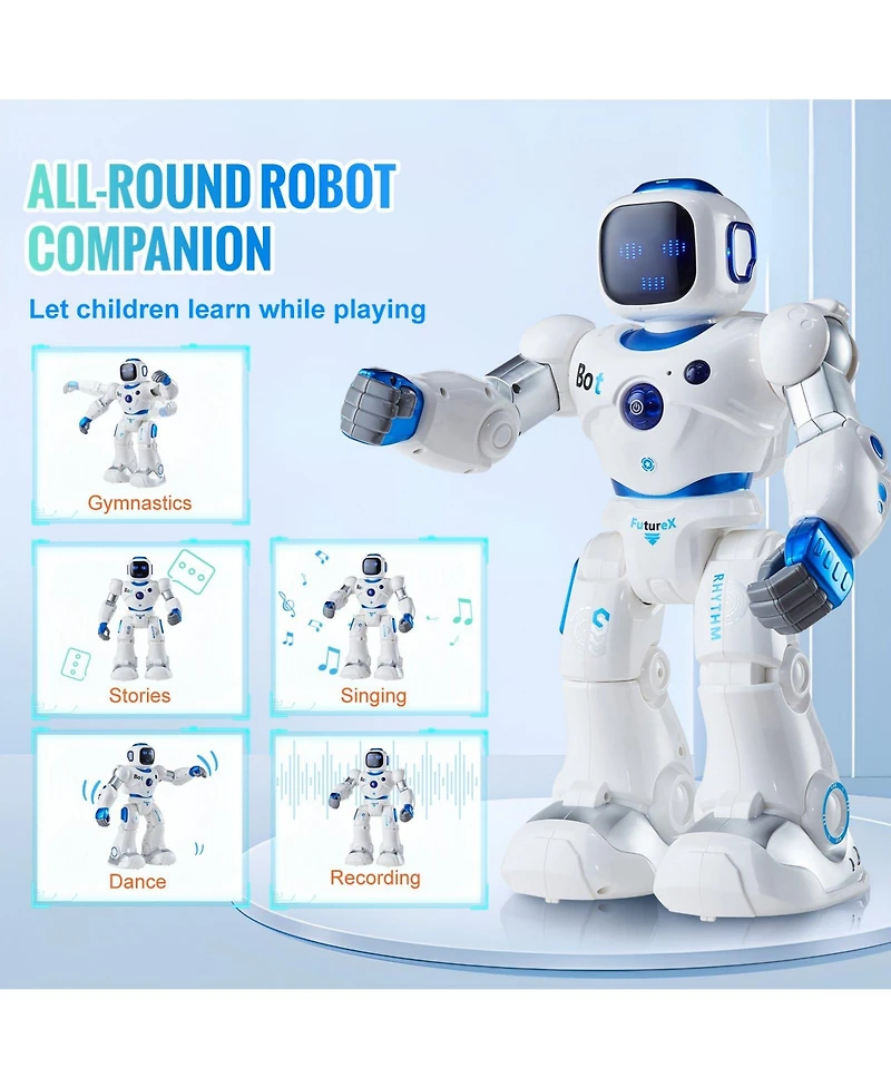 Mecale Rc Robot Toy for Kids, 2.4GHz Programmable Smart Robot with Touch, Voice & App Control, Singing Dancing Gift for Ages 3–10
