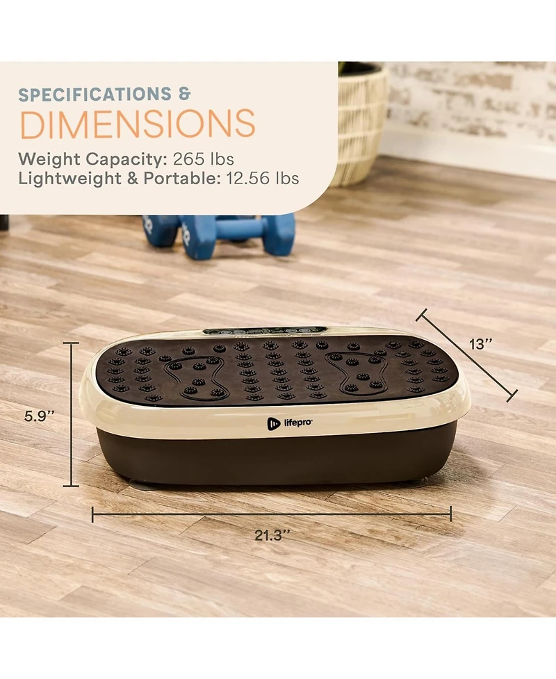 LifePro Mini Vibration Plate Exercise Machine – Full Body Platform for Lymphatic Drainage, Back & Joint Pain Relief