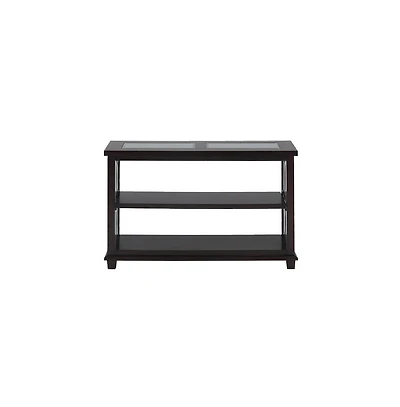 Jofran Panama Brown Contemporary Wood and Glass Sofa Table