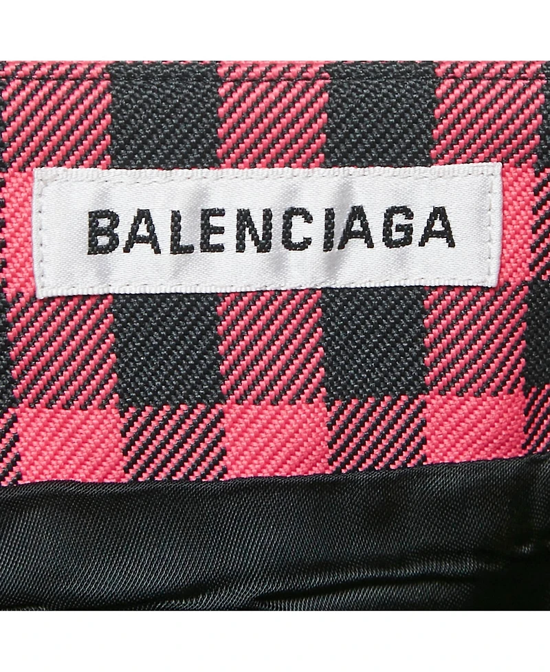Pre-Owned Balenciaga Women's Pink Gingham Check Pencil Skirt