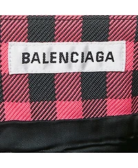 Pre-Owned Balenciaga Women's Pink Gingham Check Pencil Skirt