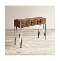 Jofran American Vintage Solid Wood Sofa Table with Apothecary Drawers
