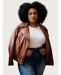 Able Plus Size Maha Leather Jacket