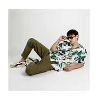 Campus Sutra Men's Emerald Green Oversized Swirl Strokes Shirt