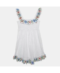 Pre-Owned Zimmermann Women's White Embroidered Cotton
