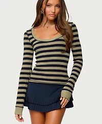 Edikted Women's Rainey Striped Long Sleeve Top