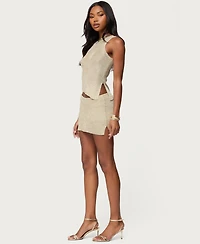 Edikted Women's Goldy Asymmetric Metallic Knit Top