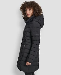 Dkny Women's Chevron Stand Collar Coat