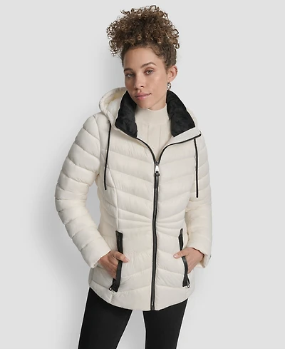 Dkny Women's Stand Collar Zipper-Front Coat