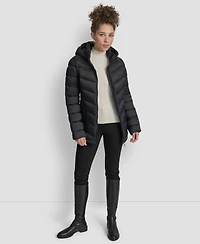 Dkny Women's Chevron-Quilted Full-Zip Puffer Jacket