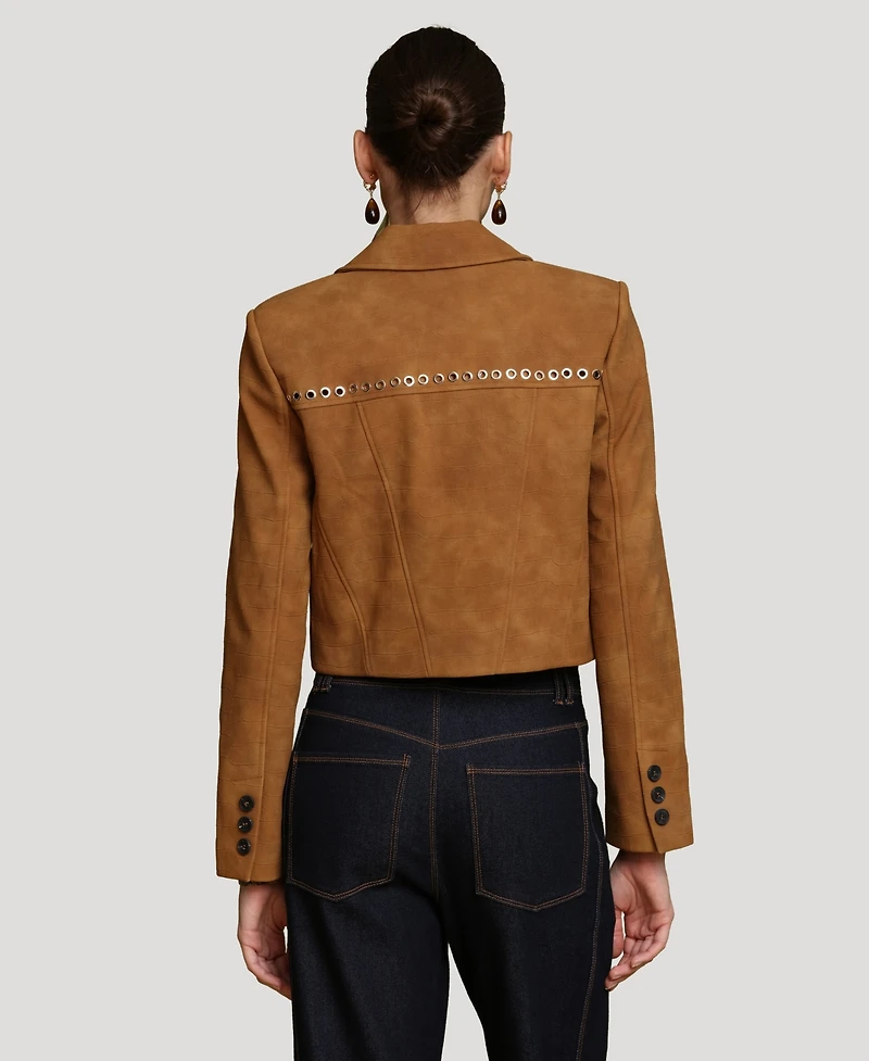 Avec Les Filles Women's Cropped Spread Collar Blazer