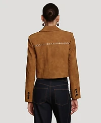 Avec Les Filles Women's Cropped Spread Collar Blazer