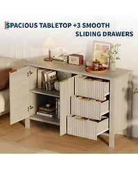 gaomon 47" Buffet Sideboard Cabinet with 2 Doors & 3 Drawers, Wood Console Table