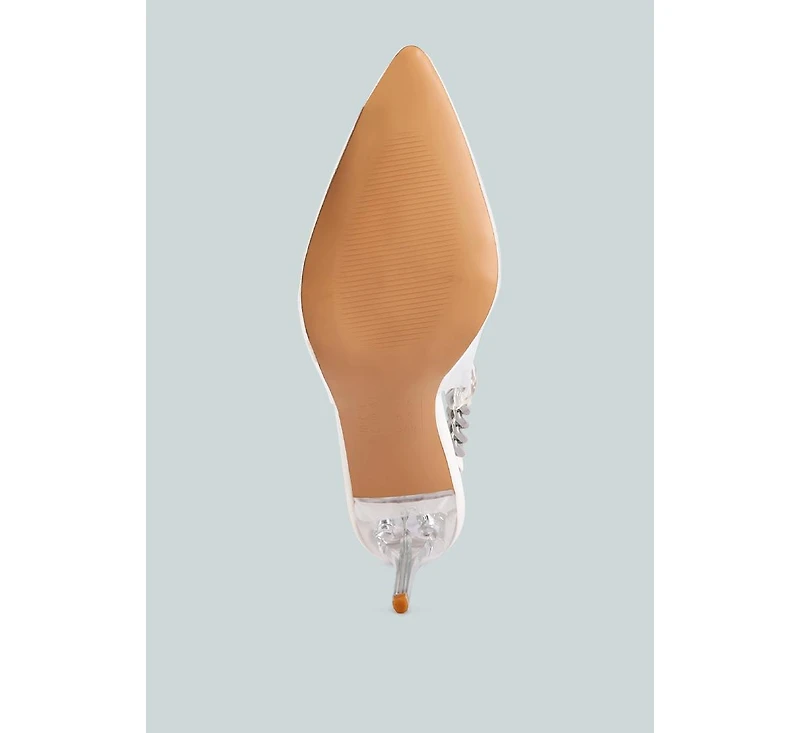 Womens Goddess Metallic Stiletto Heel Slingback Sandals