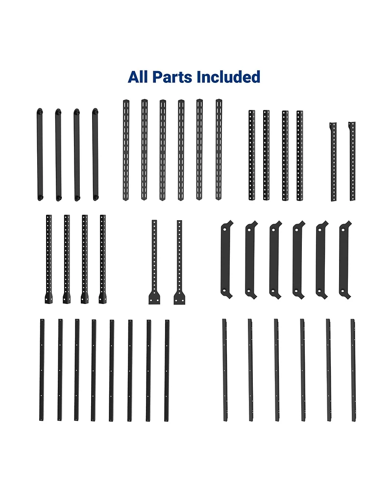 Max Series Frame 48 in. W x 96 in. D x 24 - 40 in. H Black Heavy Duty Ceiling Mounted Overhead Garage Storage Rack-GR48FBMAX-e