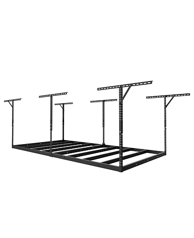 Max Series Frame 48 in. W x 96 in. D x 24 - 40 in. H Black Heavy Duty Ceiling Mounted Overhead Garage Storage Rack-GR48FBMAX-e