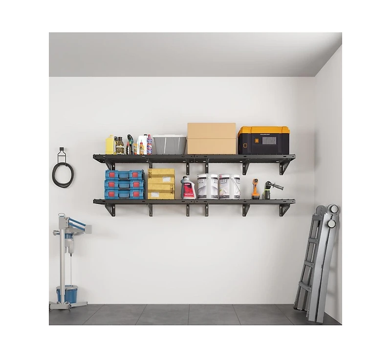 Fleximounts Heavy Duty Garage Wall Shelf Max Series, Black — 40" X 16"