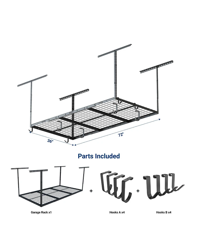 Fleximounts Ohk Series Ceiling Mounted Overhead Garage Storage Rack