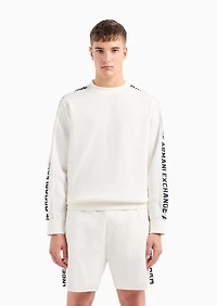 A|X Armani Exchange Men's Jacquard Logo Sleeve Crewneck Sweatshirt
