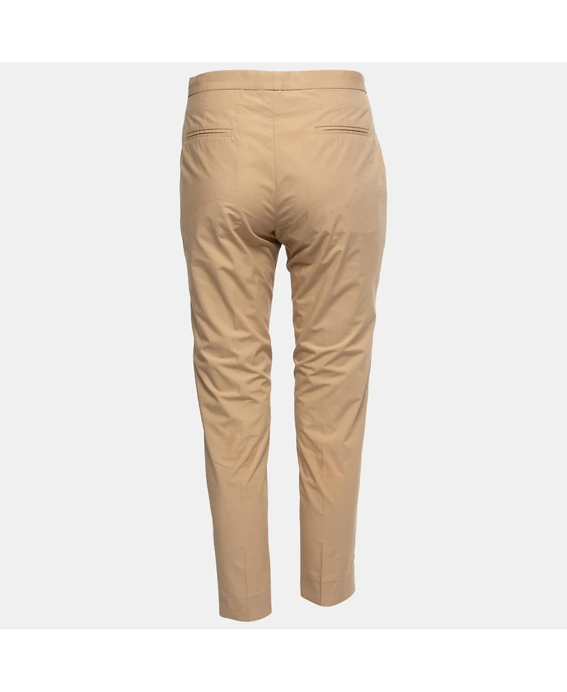Pre-Owned Marni Women's Tan Cotton Straight-Leg Trousers