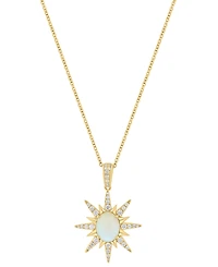 Effy Collection Opal (1-1/3 ct. t.w.) and Diamond Necklace (1/3 ct. t.w.) in 14k Yellow Gold