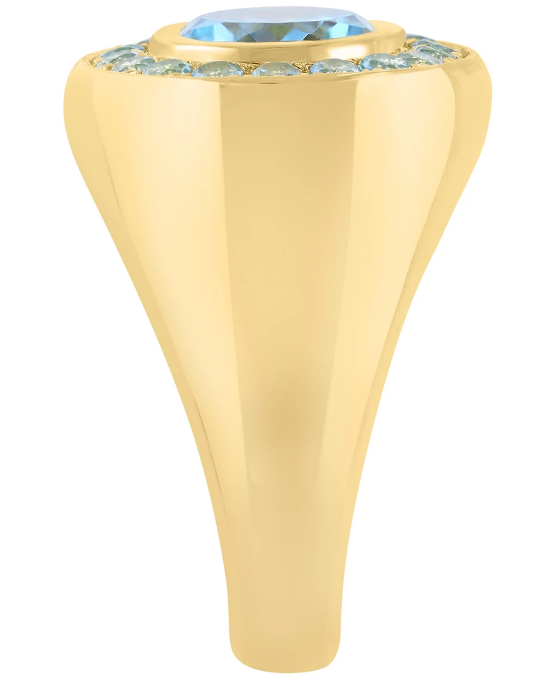 Effy Collection Blue Topaz Ring (3-5/8 ct. t.w.) in 14k Yellow Gold Over Silver