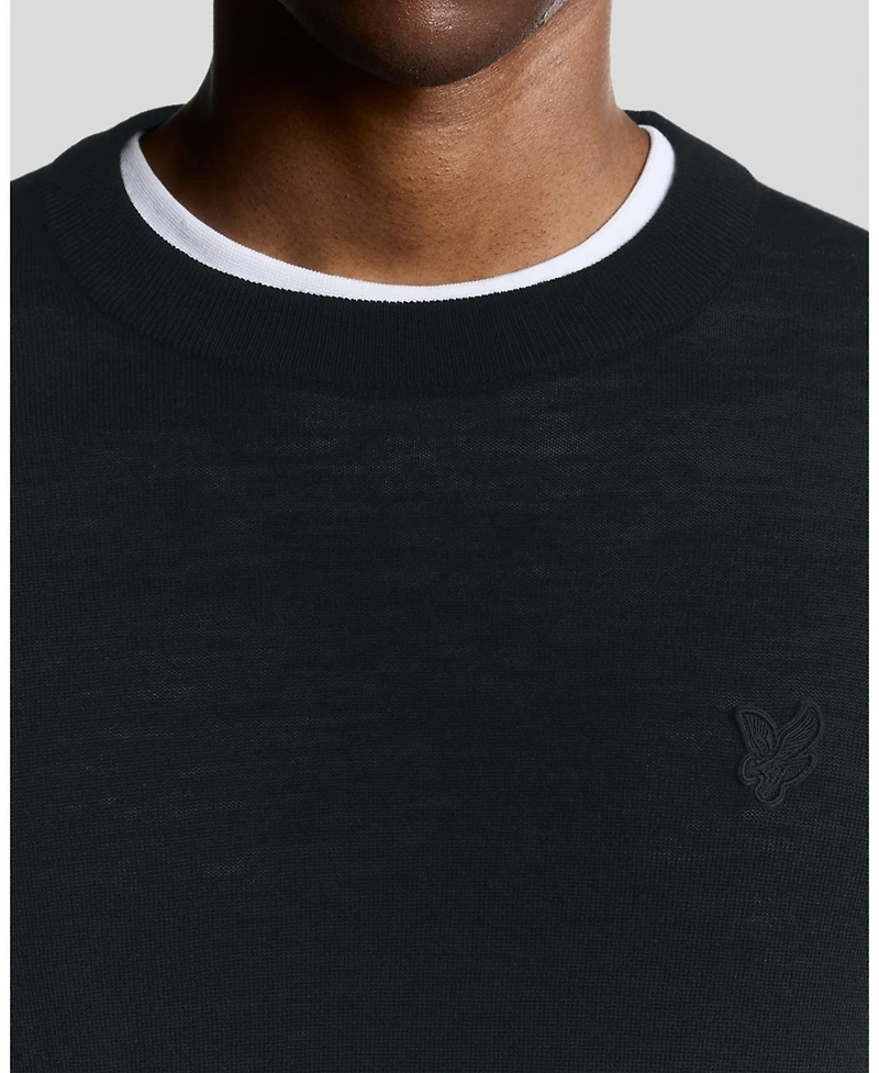 Lyle & Scott Men's Tonal Eagle Merino Crew Neck Sweater