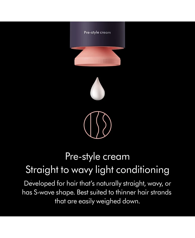 Dyson Chitosan Pre-style cream, Straight to Wavy, Light Conditioning, 100ml