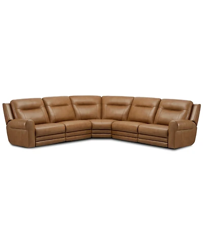 Furniture 6-Pc. Alexandre Leather Sectional with 2 Power Motion Recliners, Exclusively at Macy's
