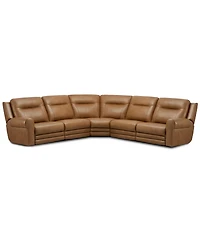 Furniture 6-Pc. Alexandre Leather Sectional with 2 Power Motion Recliners, Exclusively at Macy's