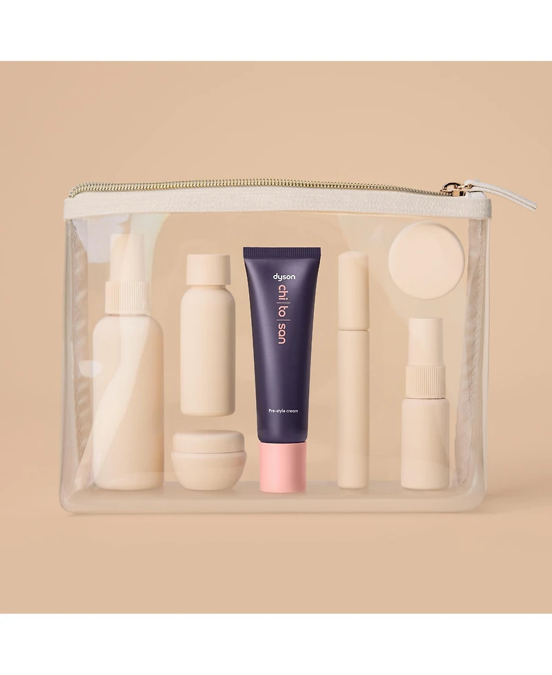 Dyson Chitosan Pre-style cream travel mini, Straight to wavy, Light conditioning, 30mL