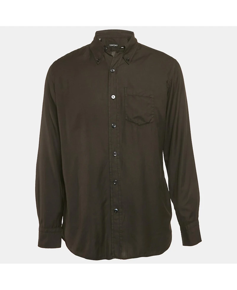 Pre-Owned Tom Ford Men's Black Cotton Long Sleeve Shirt
