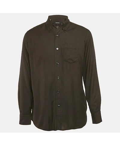 Pre-Owned Tom Ford Men's Black Cotton Long Sleeve Shirt