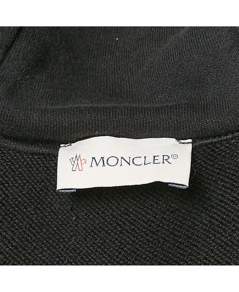 Pre-Owned Moncler Men's Black Jersey Zip-Up Hooded Jacket