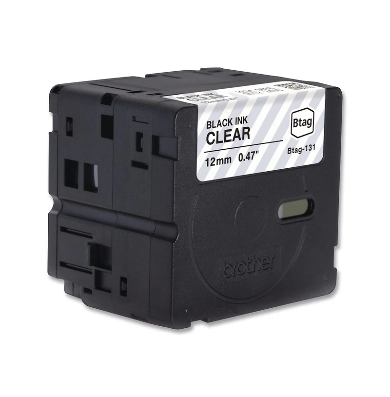 Brother P-Touch Btag131 0.47 in. x 13.1 ft. Genuine P-Touch BTAG Label Tapes - Black on Clear