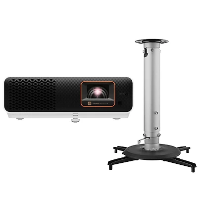 BenQ X500i 4K Ultra Hd Hdr 4LED Short Throw Dlp Gaming Projector, Bundle with CM00G3 Universal Ceiling Mount