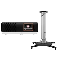 BenQ X500i 4K Ultra Hd Hdr 4LED Short Throw Dlp Gaming Projector, Bundle with CM00G3 Universal Ceiling Mount